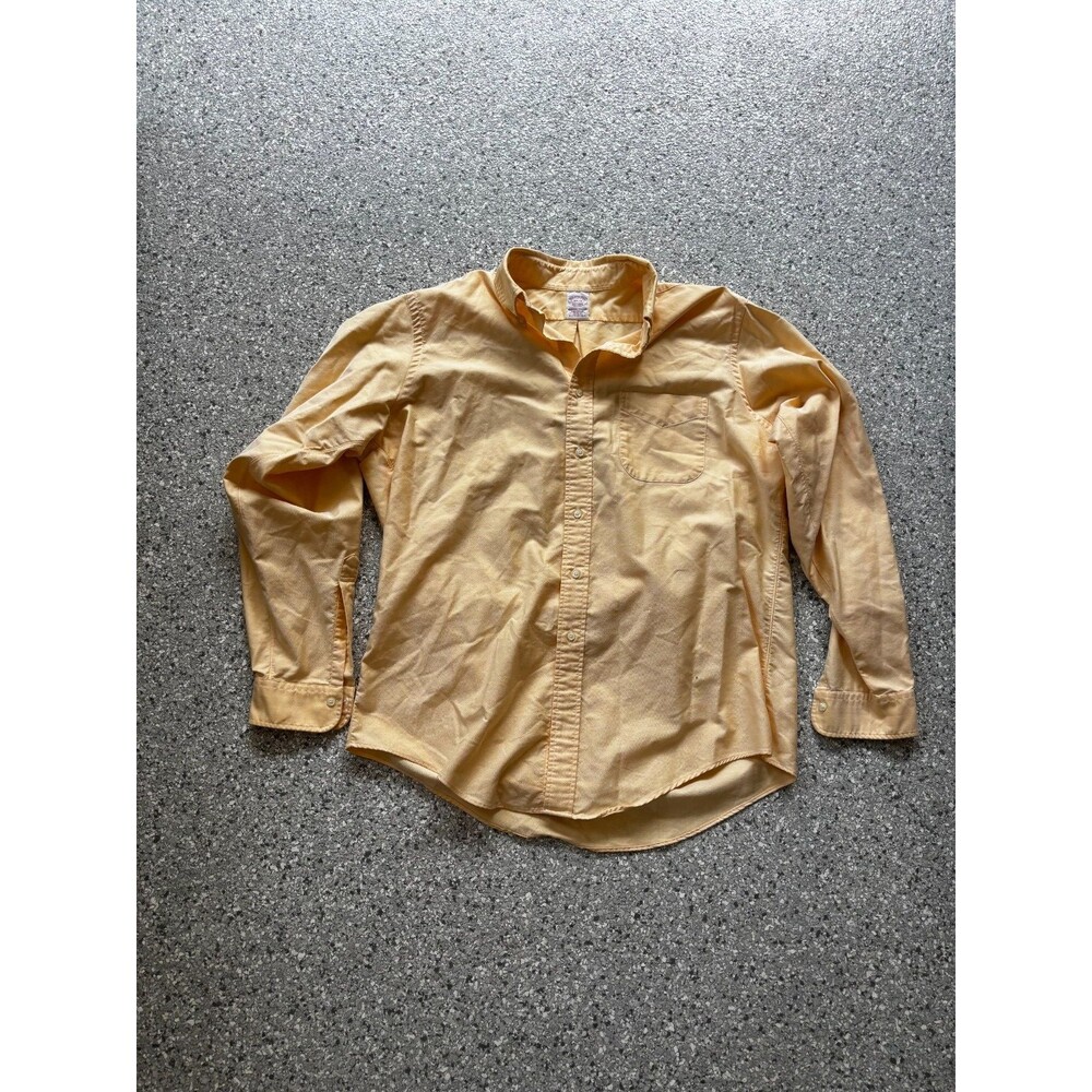 Brooks Brothers Yellow Tradition Fit Long Sleeve size Large